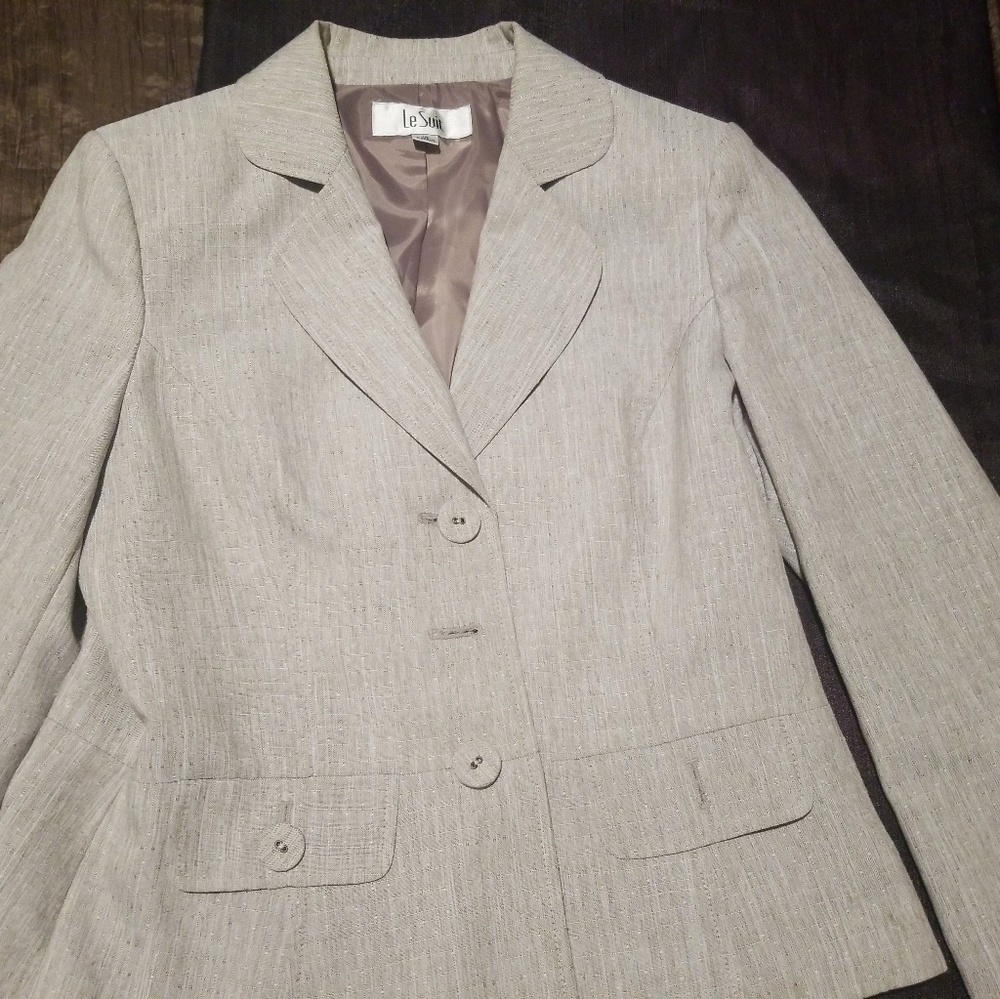 Le Suit Gray Jacket - Size 10